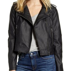 Cupcakes & Cashmere Faux Leather Moto Jacket, S